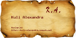 Kuli Alexandra névjegykártya
